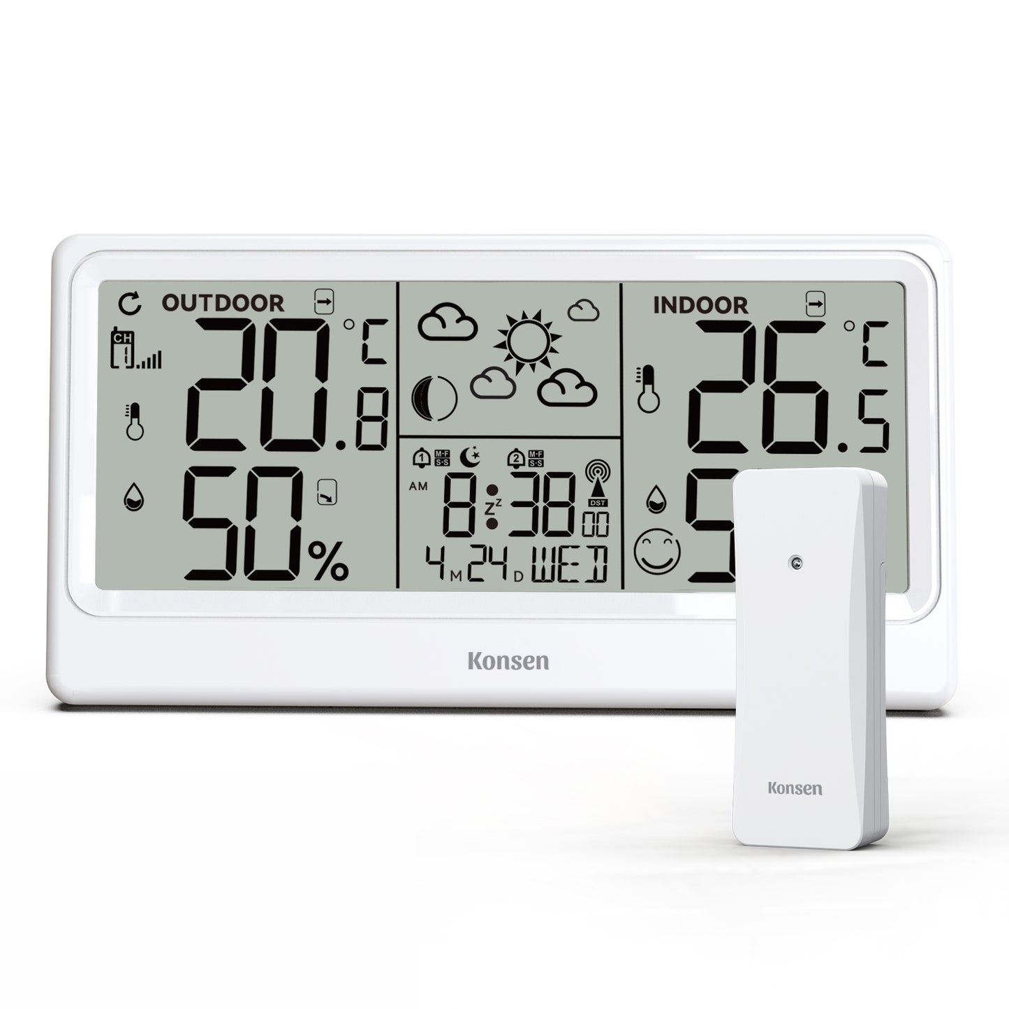 Konsen K0531 Weather Station: Wireless Radio-Controlled Clock, Weather Forecast