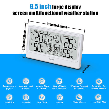 Konsen K0531 Weather Station: Wireless Radio-Controlled Clock, Weather Forecast