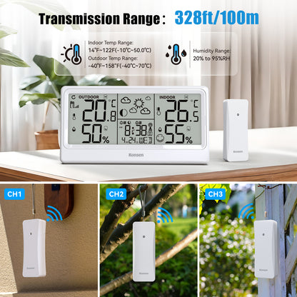 Konsen K0531 Weather Station: Wireless Radio-Controlled Clock, Weather Forecast