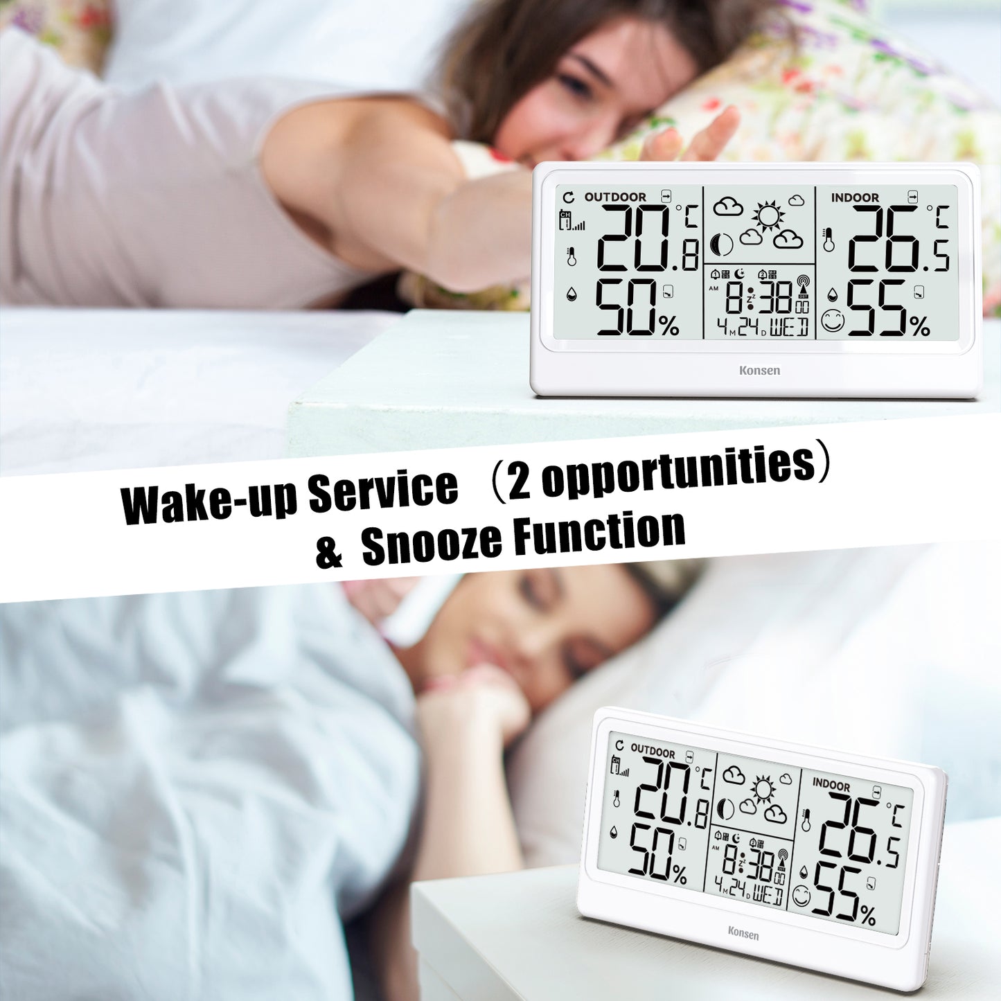 Konsen K0531 Weather Station: Wireless Radio-Controlled Clock, Weather Forecast